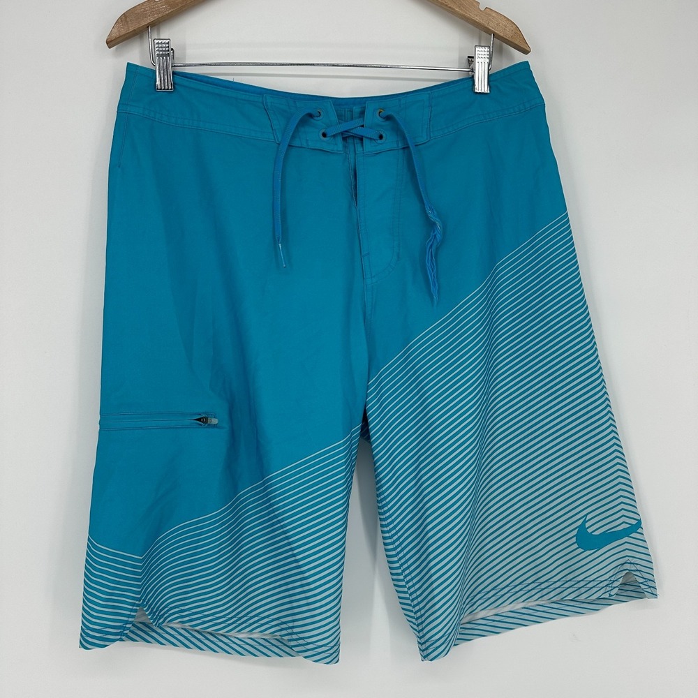 Nike Medium Board Shorts swimwear Mens blue size 34 drawstring